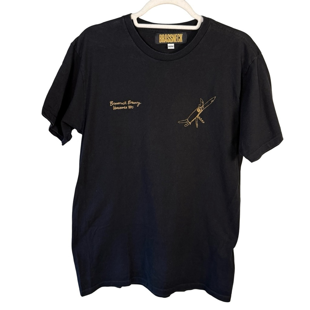 Brassneck Vancouver Brewey Black Short Sleeve Tee Size M Unisex Minimalist
